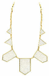 House Of Harlow Suburst Five Station White Perforated Necklace