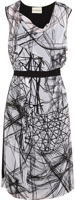 DKNY Printed silk-georgette dress