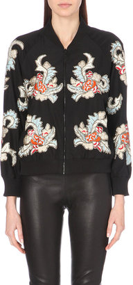 Alice + Olivia Embroidered Silk Jacket - for Women