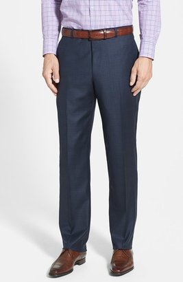 Hickey Freeman Classic Fit Navy Plaid Wool Suit