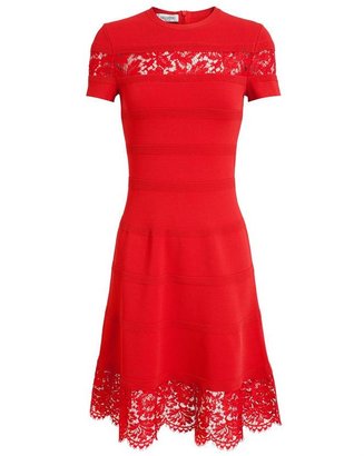 Valentino Lace Detail Stretch-Knit Dress