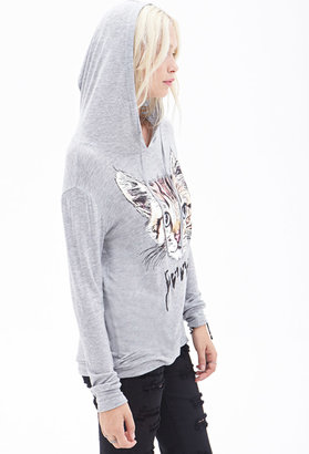 Forever 21 Prrr Heathered Hoodie