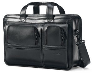 Samsonite Professional Leather 2 Pocket Laptop Briefcase