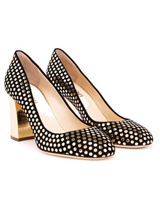 Pollini Gold Stud Court Shoes