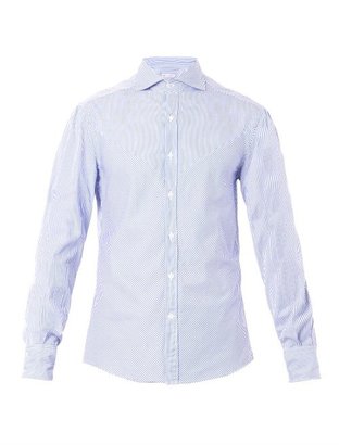 Michael Bastian Chevron-stripe cotton shirt