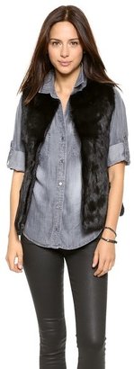 Add Down 668 Add Down Reversible Down Vest with Fur