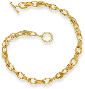 T Tahari 14k Gold-Plated Double Link Toggle Necklace