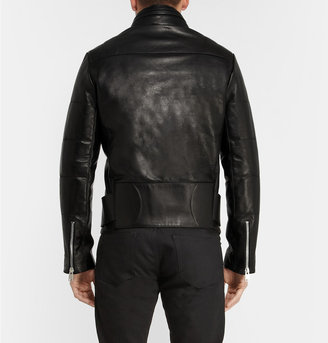 Balenciaga Hooded Leather Biker Jacket