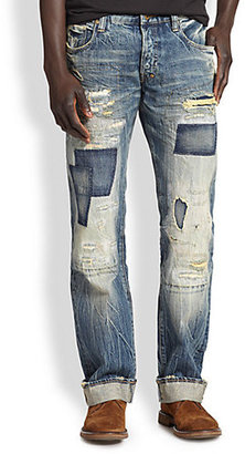 PRPS Distressed Straight-Leg Jeans