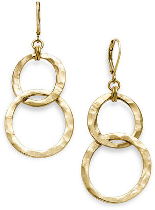 Sequin Earrings, Gold-Tone Double Circle Drop Earrings
