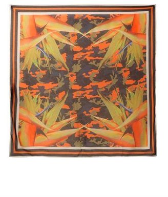 Givenchy Birds of paradise and camo-print scarf