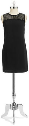 Calvin Klein Cocktail Shift Dress with Embroidered Yoke --