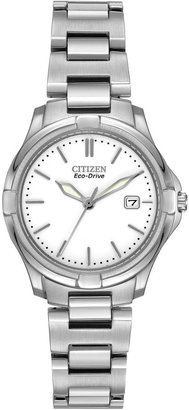 Citizen Eco-Drive Womens Silver-Tone Stainless Steel Bracelet Watch EW1960-59A