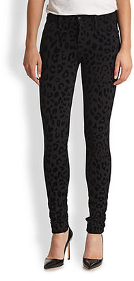 J Brand Leopard Jacquard Skinny Jeans