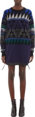 Sacai Folkloric Intarsia Sweater Dress