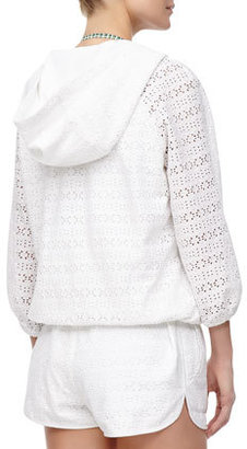 Tory Burch Encintas Pull-On Eyelet Coverup Shorts