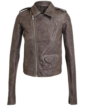 Rick Owens Washed Leather Biker Jacket