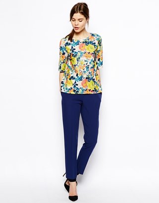 ASOS Textured T-Shirt in Large Floral Print