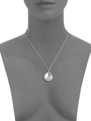 Ippolita Stella Mother-Of-Pearl, Clear Quartz, Diamond & Sterling Silver Large Teardrop Doublet Pendant Necklace