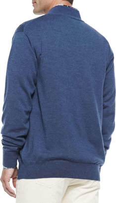 Peter Millar 1/2-Zip Merino Wool Sweater, Gray