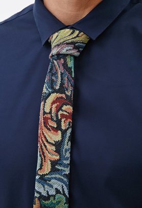 Forever 21 Men Leaf Tapestry Neck Tie