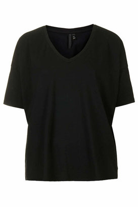 Topshop Pure cotton v-neck t-shirt cut in a slightly wide, square silhouette. slip it on with a printed mini