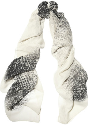 Halston Printed voile scarf