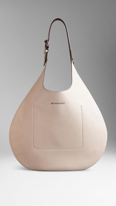 Burberry Medium Bonded Leather Hobo Bag