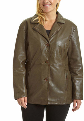 JCPenney Excelled Leather Excelled Button-Front Jacket - Plus