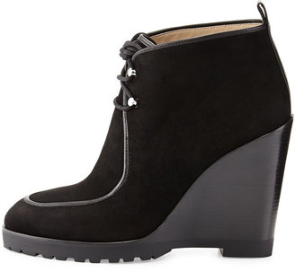 Michael Kors Beth Lace-Up Wedge Bootie, Black