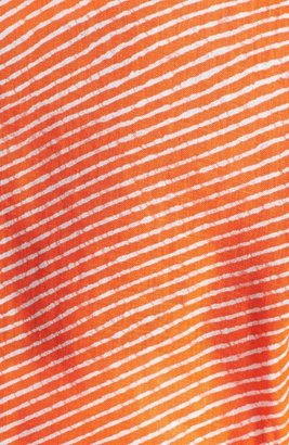 MICHAEL Michael Kors One-Button Stripe Linen Peplum Jacket (Plus Size)