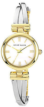Anne Klein Women's Two-Tone X Shape Bangle Watch