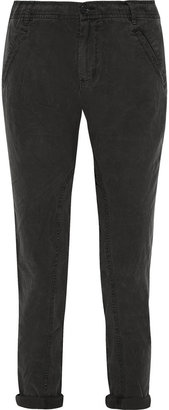 James Perse Brushed-twill tapered pants