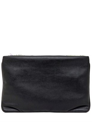 Manish Arora Heart Embroidered Faux Leather Clutch