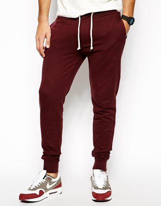 ASOS Skinny Sweatpants With Zip Fly And Button Detail