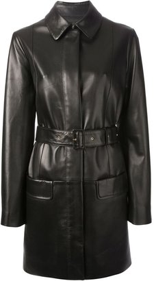 The Row leather overcoat