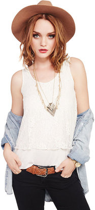 Wet Seal Lace Overlay Layered Tank
