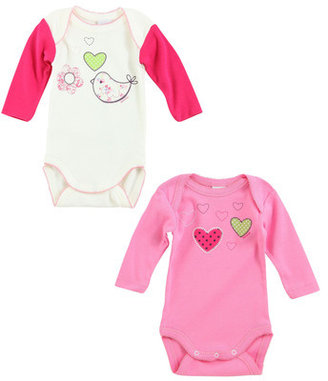 Absorba set of 2 stretch jersey onesies with a us neckline