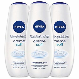 Nivea Crème Soft Moisturizing Body Wash - Fresh Scent for Dry Skin - 16.9 fl. oz. Bottle (Pack of 3)