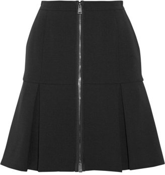 Fendi Drop-waist pleated stretch-wool skirt