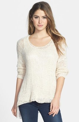 Fever Woven Back High-Low Sweater