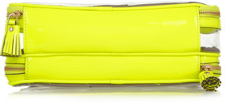 Anya Hindmarch In Flight neon patent leather-trimmed travel case