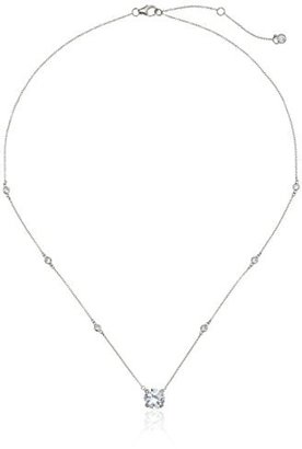 Crislu Round Cut Cubic Zirconia Silver Pendant Necklace