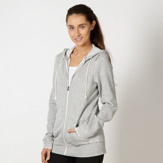 Reebok Light grey zip through hoodie