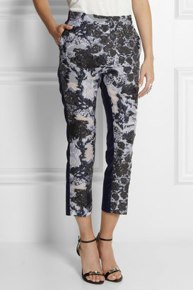 Michael Van Der Ham Cotton-blend floral-jacquard skinny pants