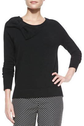 Kate Spade Slouchy Raglan Sweater With Side Bow Detail