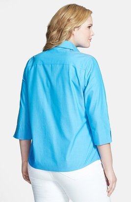 Foxcroft Shaped Non-Iron Cotton Shirt (Plus)