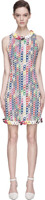 Versus Multicolor Chain-Trimmed Printed Dress