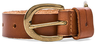 Linea Pelle Skinny D-Ring Belt in Cognac