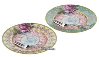 Laurence Llewellyn Bowen Let Them Eat Cake by Pair of Canape Plates with Cake Forks